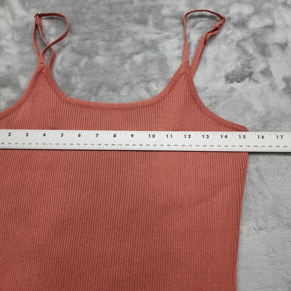 Talent Dress Womens 1X Burnt Orange Ribbed Bodycon Leg Slit Gold Button Detail - Picture 5 of 7